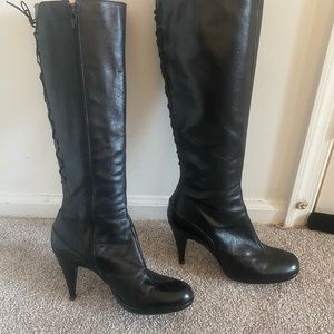 Black leather boots